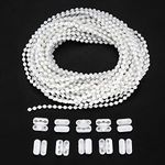 Zhenle Roller Blind and Roman Shade Blind Beaded Chain Cord White Plastic Roller Blind Chain Repair (10M)