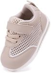 BMCiTYBM Baby Walking Shoes Boy Girl Breathable Mesh Tennis Sneakers Infant First Walker Shoes 6 9 12 18 24 Months Camel Size 6-12 Months Infant