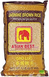 Asian Best Brown Rice, 5 Pound (Pack of 6)