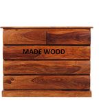 PIPERCRAFTS Made Wood Drawers for Storage/Chester Drawer/Chest of Rack/Chest for Clothes/Chest of Drawers Wooden in Honey Oak Finish