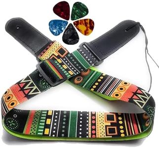 IMAGINEA Electric Guitar Strap/Belt with Leather End for Acoustic Guitar (Bohemian)