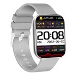 Salora uWear Smartwatch 2.1” UHD Display, BT Calling, 200+ Watch Faces, Heart & SpO2 Monitoring, 11 Sports Modes, Sleep Monitor, Waterproof & 5 Days Battery iOS Android Compatible2023 (Silver+Grey)