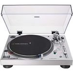 Audio-Technica AT-LP120XUSB Direct-Drive Turntable (Analog & USB), Silver, Hi-Fidelity, Plays 33-1/3, 45, and 78 RPM Records, Convert Vinyl to Digital, Anti-Skate Control, Variable Pitch Control