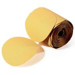 SPEEDWOX 100 Pcs 80 Grit Sandpaper Roll 6 inch Round Sanding Discs Adhesive Back PSA Sticky Back No Hole Stick and Sand Sandpaper for Wood, Auto Body Repair, Marine, Paint, Metal and Plastics