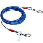 Foodie Puppies Extra Strong Red Tie-Out Cabel/Leash for Dogs (15 Feet, 4mm) | Vinyl Coated Galvanized Leash, Tangle Resistant, Strong Grip with Safety Hooks
