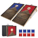 NZQXJXZ Solid Wood Cornhole Game Set - 4 ft x 1.8 ft Foldable Cornhole Boards with 8 Bean Bags and a Carrying Bag, Portable Bean Bag Toss Games, Corn Hole Games for Adults and Family