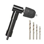 Durable Practical Right Angle Drill,4PCS Different Models Bits,0.8-10mm Right Angle Bend Extension 90 Degree Professional Cordless Drill Attachment for Tight Corner Workspace(Black)