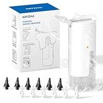 Ear wax Removal, 12 Tips Family Pack Kryzma S08 Single-Handed Operation Electric Ear Cleaner, Ear Irrigation Flushing System with 3 Pressure Modes, Basin, USB Rechargable, White