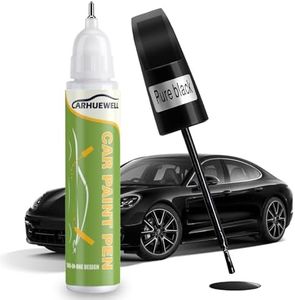 Carhuewell Black Touch Up Paint for Cars, Black Rim Scratch Remover Pen Automotive Wheel Scratch Fix Gloss Paint (Pure Black)