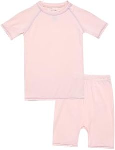 VAENAIT BABY Infant Toddler Junior Summer Rayon from Bamboo Pajamas Short Pjs 2pcs Set Stitch Icepink JS