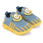 KATS SHOES Kids Chu-Chu Sound Musical First Walking Shoes For Baby Boys And Baby Girls For 9-24 Months Aqua, Size 3C