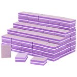 100 Pcs Mini Buffers for Nails 180/100 Grit Mini Nail Buffer Purple Nail Buffers for Natural Nails
