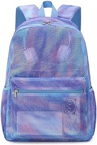 Dafelile Mesh Backpack for Girls Semi-Transparent Mesh School Backpack See Through Casual Bookbag Lightweight School Bookbag