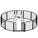 Yaheetech Lightweight Dog Playpen, 12 Panel 60cm Dog Fence Pet Exercise Pen Portable Puppy Play Pen Suitable for RV/Camping