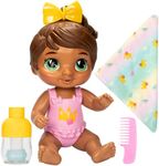 Baby Alive Shampoo Snuggle Sophia Sparkle Brown Hair 11 Inch Water Baby Doll Playset, Toys for 3 Year Old Girls & Boys & Up