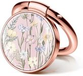 GVIEWIN Flower Cell Phone Ring Holder, Metal Kickstand Grip 360° Rotation Compatible with iPhone 15 Pro Max/Plus/14/13 Series & Galaxy S24/S23 Ultra and Other Phones(Vibrant Spring/Pink)