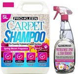 Pro-Kleen Professional Carpet & Upholstery Shampoo – Spring Bloom Fragrance 5L + 750ml - High Concentrate Cleaning Solution - Suitable For All Machines