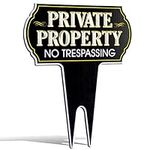 Signs Authority Ultra Reflective Metal Yard Sign Private Property no trespassing Sign, Protect Your Home, Safety and Privacy Warning Sign 15 inches high by 12 inches Wide