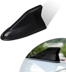 QODOLSI 1 PC Car Shark Fin Antenna Cover, AM FM Radio Signal Roof Aerial Adhesive Tape Base for Car SUV Truck Van (Black)