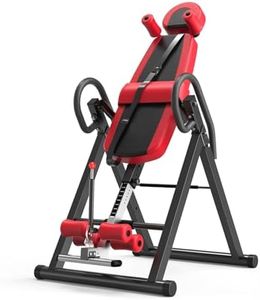 fitnessLAB Foldable Gravity Inversion Table Back Stretcher Inverter Machine Height Adjustable | Heavy Duty Inversion Table, Standard Ankle Holding System