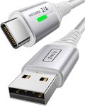 INIU USB C Charger Cable, [2m White] 3.1A Type C Cable Fast Charging, Braided USB A to USB-C Phone Charger Cable USBC for iPhone 17 16 Pro Samsung Galaxy S25 S24 S23 Huawei P9 Pixel 10 9 iPad etc.