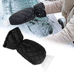 Ice Scraper Mitten for Windscreen,Snow Scraper with Warming Soft Lined Glove Waterproof,Snow Squeegee Ultra-Light Car Window De-icer Tool