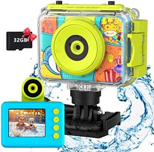 Macchina Fotografica Impermeabile per Bambini, Uleway 2.0 Subacquea Fotocamera Digitale Camera Bambina,1080P HD Videocamera Regalo Giocattolo di Natale &Compleanno per ragazzi e ragazze, Scheda 32GB