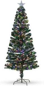 FB FunkyBuys Fibre Optic Christmas Tree - Xmas Trees - Multicolour Pop Up Christmas Tree for Indoor and Outdoor Holiday Décor - Christmas Decorations (5FT)