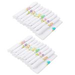 Caruso Italy Women's Embroidered 100% Pure Cotton Handkerchief Multicolor Pack of 10 (Combo of 2)