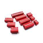 DIP Switches, Through-Hole, 2.54mm 100mil Pitch 300 mil spacing, Red… (3P)