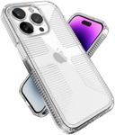 Speck Clear iPhone 14 Pro Case - Slim Phone Case with Drop Protection, Scratch Resistant & Anti Yellowing Case with No Slip Grip for iPhone 14 Pro 6.1 Inch Model - GemShell Grip Hard Case