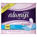 Always Pantiliner Thin Regular Wrapped Unscented 120 (Count pack of 1)