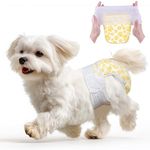 Dono Dog Nappies Female with Full Wrapped Stretchy Waist, 48 PCS, Dog Heat Pants Disposable, Doggie Diapers, Super Absorbent Leak-Proof, Nappies for Dogs in Heat, Period, Incontinence, Training, XS