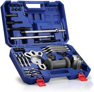 WORKPRO 9-Way Slide Hammer Puller Set, 27-Piece Wheel Hub Removal Tool, for Front Hub & Rear Axle, Heavy Duty Bearing Puller Set with Carry Box