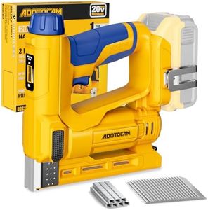 18GA Nail Gun for Dewalt 20V Battery (Tool Only), 2 in 1 Cordless Brad Nailer/T50 Crown Stapler, Nail Gun Battery Powered with 2,000PCS Staples and Nails for Upholstery & Family DIY