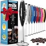 PowerLix Milk Frother Handheld Whisk - Electric Milk Frother Foamer with Stainless Steel Stand,15-20s, Powerful 19000rpm, Mini Drink Mixer Coffee Frother for Latte, Cappuccino, Hot Chocolate