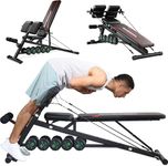 OPPSDECOR Weight Bench Set with Preacher Curl Hyper Back Extension, All-in-One Sit Up Bench, Roman Chair, Professional Bench Press for Full Body Exercise Workout Benches for Home Gym