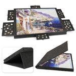 Ruication Tilting Jigsaw Puzzle Board 2-in-1 Designed Stand & Cover Lightweight Felt Jigsaw Board with 6 Drawers Portable 1500 Pieces Jigsaw Puzzle Table for Games Adults Kids Gift