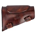 Tourbn Brown Leather Rifle Shotgun Buttstock Cheek Rest Pad Recoil Pad for Left and Right Handed Hunter