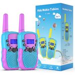 Kearui Kids Walkie Talkies 2Pack, Walkie Talkie for Kids 8 Channels 2 Way Radio with LED Flashlight and LCD Screen, Toys for 3 4 5 6 7 8 Years Boys & Girls Adventures, Camping, Hiking (Blue-Purple)