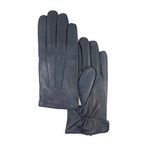 Mens Luxury Nappa Lambskin Leather Gloves Winter Warm Touchscreen Gloves Cashmere Lining,Navy,XXL