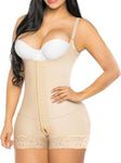 SHAPERX Shapewear Tummy Control Fajas Colombianas High Compression Body Shaper for Women Butt Lifter Thigh Slimmer, Beige, Small