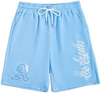 GORGLITTER Men's Summer Graphic Workout Shorts Casual Work Streetwear Drawstring High Waist Shorts Bottoms A Graphic Large