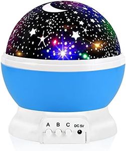 Votozi Night Light For Kids,Kids Night Light,Star Night Light,Moon & Star Projector 360 Degree Rotation-4 Led Bulbs 9 Light Color Changing With Usb Cable,Unique Gift For Men Women Children-Abs,Blue