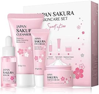 Skincare Set Skin Care for Teenage Girls Gift Set-Cleanser,Serum,Eye Serum,Essence Serum-Facial Care Sets&Kits for Pores,Blackheads,Exfoliate,Skin Essentials Travel Kit (Set of 4)