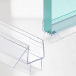 AquivaCoast 2-Pack Shower Door Bottom Seal, (1/2" x 39") Ultra Clear shower door seal strip, Stop Shower Leaks and Create A Water Barrier