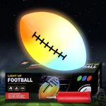 Football Glow in The Dark,LED Light Up Football Size No. 6,Outdoor Sport Ball for Evening Play,Camping,and Beach Fun,Gifts for Boys 6-12 Year Old,3 Colorful Lighting Modes Changeable (White)