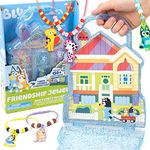 Bluey Friendship Jewelry – DIY Bracelet Kit – Beaded Friendship Bracelets – Create 6 of Your Own Charm Bracelets for Kids Ages 4+ – Includes Over 150 Beads & Charms with Bead Storage Case, Multi