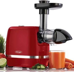Omega H3000RED Cold Press 365 Juicer Slow Masticating Extractor Creates Delicious Fruit Vegetable and Leafy Green High Juice Yield and Preserves Nutritional Value, 150-Watt, Red