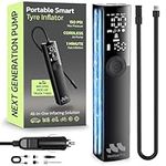 Woowind Ventus Pro Tyre Inflator Portable Air Compressor for Car, Bike, Motorcycle, SUV & Truck - Fast Car Pump, 150 PSI, Cordless & 12V DC, Auto Shut-Off, LED Display & Emergency Light